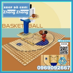 Xếp hình sân bóng rổ 1 : 1 giải bóng rổ nhà nghề NBA mới nhất Lego Minifigures Basketball tặng bảng rổ