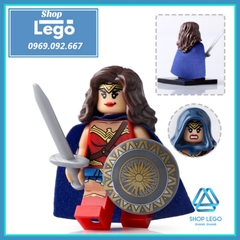 Xếp hình Justice League Wonder Woman - Superman - Cyborg - Flash - Aquaman - Batman Bizzaro Lego Minifigures Xinh X0167