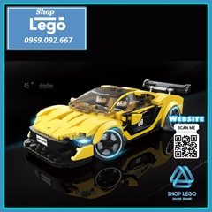 Xếp hình xe đua Ferrari 488 Pista trong Racing Series F1 Lego Minifigures Quanguan 100130