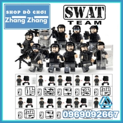Xếp hình lực lượng đặc nhiệm phản ứng nhanh SWAT Mỹ đầy đủ phụ kiện Lego Minifigures 820024 no.820024