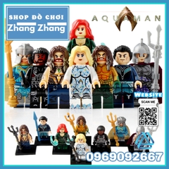 Xếp hình Aquaman Đế Vương Atlantics - Mera - Black Manta - Vulko - Atlanna - Nereus - Orm Lego Minifigures Xinh X0237