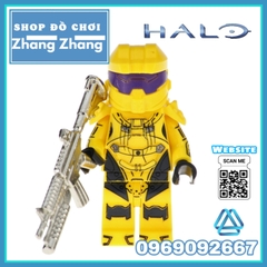 Xếp hình chiến binh Halo Guardians vũ khí mạ crom kèm áo giáp sáng bóng phiên bản đặc biệt Lego Minifigures Kopf KF6043