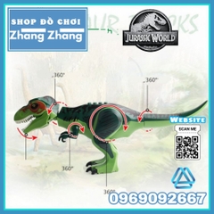 Xếp hình khủng long Tyrannosaurus trong công viên kỷ Jura Jurassic Park Lego Minifigures Kopf KR-12
