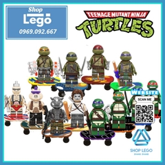 Xếp hình Ninja rùa teenage mutant ninja turtles gồm Leonardo - Raphael - Donatello Lego Minifigures Kopf KF6125