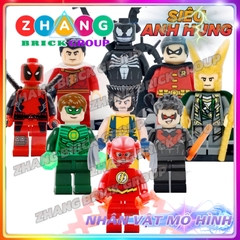 Xếp hình Loki - Robin - Wolverine - shazam - Flash - Nightwing - Venom - Deadpool DC Lego Minifigures Xinh X010 - 018