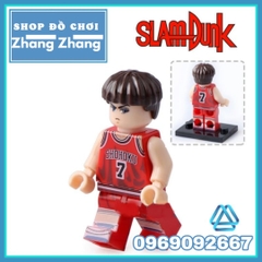 Xếp hình Bóng rổ Slam Dunk Hanamichi - Akagi - Miyagi - Rukawa - Haruko - Ayako Lego Minifigures POGO PG8092