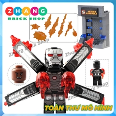 [129 hình] Xếp hình Người sắt Iron man Tủ trưng bày giáp Full Tủ + Hiệu ứng + Cánh) Lego Minifigures SY Sy1169