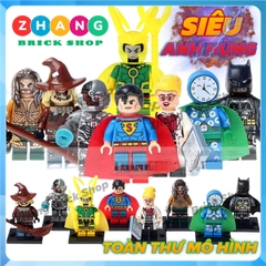 Xếp hình Harley Quinn - Loki - Clock King - Superman - Aquaman - Batman - Cyborg Scarecrow Lego Minifigures Pogo PG8068