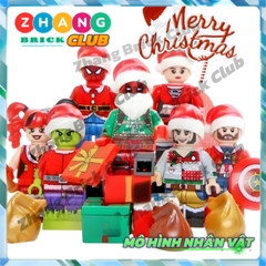 Mô hình nhân vật giáng sinh Hulk Deadpool Spider Man Wolverine Supergirl Groot Marry Christmas POGO PG8185