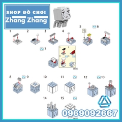 Đồ chơi xếp hình Minecraft trong Mine Blocks gồm Ghast - Polar Bear - Spider mô hình Minifigures Lele B033 040