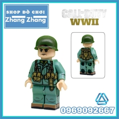 Đồ chơi xếp hình Hồng quân Liên Xô và lính Mỹ thế chiến 2 WWII Call of Duty Minifigures JC013 016 JA015 018