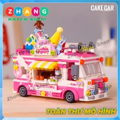 Xếp hình Xe bán bánh sinh nhật Cake Car Bus có hộp đầy đủ 608 hình cho bé Lego Minifigures Zhegao 00889