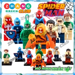 Xếp hình Spider-Man Scorpion Sandman Kraven Hobgoblin Stan Lee Captain American Lego Minifigures POGO PG8017