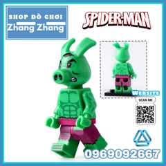 Xếp hình Lego Lợn Spider man Iron man Hulk Ant-man deadpool Captain America Marvel Lego Minifigures Koruit KT1023