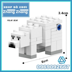 Đồ chơi xếp hình Minecraft trong Mine Blocks gồm Ghast - Polar Bear - Spider mô hình Minifigures Lele B033 040