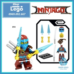 Xếp hình Ninjago Nya- Echo Zane- Jay- General Kozu- Lloyd- Giant Stone Warrior Lego Minifigures PRCK GA143 148