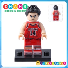 Xếp hình Bóng rổ Slam Dunk Hanamichi - Akagi - Miyagi - Rukawa - Haruko - Ayako Lego Minifigures POGO PG8092