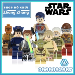Đồ chơi Xếp hình Star Wars Skywalker - Han Solo - Yoda Admiral  - Rebellion - Sabine - Rose - Jabba Minifigures POGO PG8115