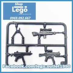 Xếp hình bộ 3 súng Heckler & Koch MP5A2 - MP10 - súng ngắm PSG1 chuyên dụng đặc nhiệm Đức Lego Minifigures