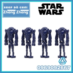 Đồ chơi xếp hình Star Wars Bộ 4 Người máy Super Battle Droid trong chiến tranh các vì sao Minifigures POGO PG2253