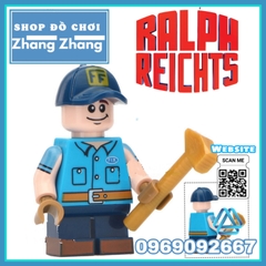 Xếp hình Wreck-it-Ralph gồm Tamora Jean Calhoun - Fix-it-Felix - Vanellope von Schweetz Lego Minifigures MG9007