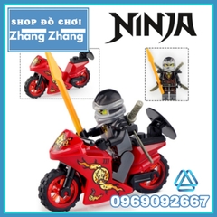 Xếp hình Ninjago nhân vật Zane - Kai - Jay - Cole Nya - Lloyd tặng kèm xe moto Lego Minifigures LeLe 31050