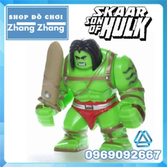 Đồ chơi xếp hình Skaar Son of Hulk người khổng lồ xanh trong Marvel Minifigures Bigfigures POGO PG1801 PG8116