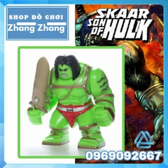 Đồ chơi xếp hình Skaar Son of Hulk người khổng lồ xanh trong Marvel Minifigures Bigfigures POGO PG1801 PG8116