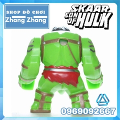 Đồ chơi xếp hình Skaar Son of Hulk người khổng lồ xanh trong Marvel Minifigures Bigfigures POGO PG1801 PG8116