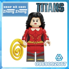 Đồ chơi Xếp hình Biệt đội Titans Superboy Dove Hawk Aqualad Wonder Girl Raven Robin Beast Boy Minifigures Kopf KF6114