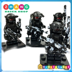 Đồ chơi xếp hình lực lượng Đặc nhiệm SWAT bóng đêm kèm phụ kiện đầy đủ Minifigures