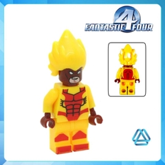 Đồ chơi xếp hình Fantastic 4 bộ tứ siêu đẳng Dortor Doom Pyro Spider Man Human Touch The Thing Minifigures Jinrun JR136