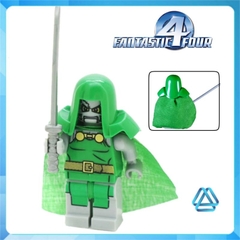 Đồ chơi xếp hình Fantastic 4 bộ tứ siêu đẳng Dortor Doom Pyro Spider Man Human Touch The Thing Minifigures Jinrun JR136