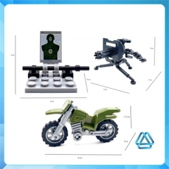 Đồ chơi xếp hình Trại dã chiến tác chiến điện tử quân đội cảnh sát Minifigures J775