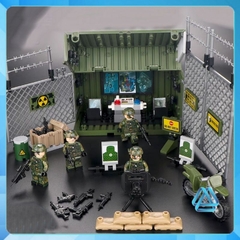 Đồ chơi xếp hình Trại dã chiến tác chiến điện tử quân đội cảnh sát Minifigures J775