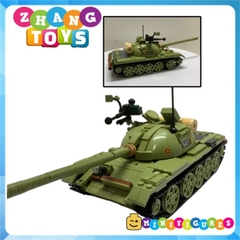 Đồ chơi xếp hình xe tăng T54 T55 lắp ráp gồm 603 mảnh ghép Minifigures Sluban MB38-B1135