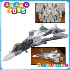 Đồ chơi xếp hình máy bay Tiêm kích Su-57 Flanker lắp ráp gồm 893 mảnh ghép Minifigures Sluban M38-B0986