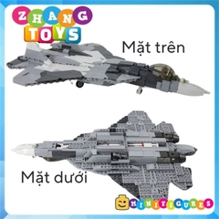 Đồ chơi xếp hình máy bay Tiêm kích Su-57 Flanker lắp ráp gồm 893 mảnh ghép Minifigures Sluban M38-B0986