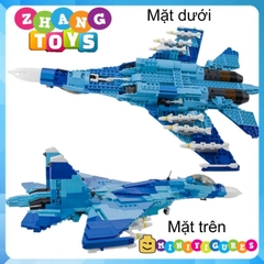 Đồ chơi xếp hình máy bay Tiêm kích Su-27 Flanker Sukhoi lắp ráp 1040 mảnh ghép Minifigures Sluban M38-B0895