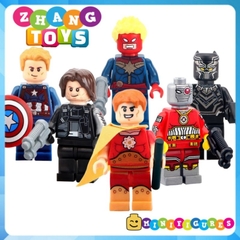 Đồ chơi xếp hình Captain America Black Panther Winter Soldier Hyperion Ms Marvel Deadshot Minifigures POGO PG8003