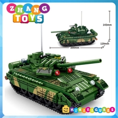 Đồ chơi xếp hình xe tăng T80 U lắp ráp gồm 592 mảnh ghép Minifigures Leyi 66018