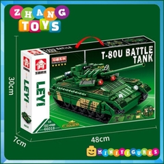 Đồ chơi xếp hình xe tăng T80 U lắp ráp gồm 592 mảnh ghép Minifigures Leyi 66018