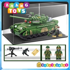 Đồ chơi xếp hình xe tăng T80 U lắp ráp gồm 592 mảnh ghép Minifigures Leyi 66018