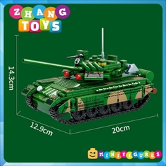Đồ chơi xếp hình xe tăng T80 U lắp ráp gồm 592 mảnh ghép Minifigures Leyi 66018