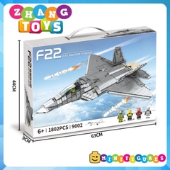 Đồ chơi xếp hình máy bay Tiêm kích F22 Raptor tàng hình gồm 1802 mảnh ghép và 6 Minifigures Mingdi 9002