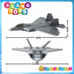 Đồ chơi xếp hình máy bay Tiêm kích F22 Raptor tàng hình gồm 1802 mảnh ghép và 6 Minifigures Mingdi 9002