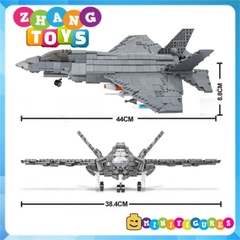 Đồ chơi xếp hình máy bay Tiêm kích F-35 Lightning II dài 44 cm gồm 1355 mảnh ghép Minifigures Mingdi 9003