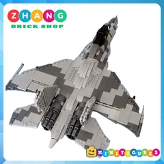 Đồ chơi xếp hình máy bay Tiêm kích sukhoi Su 35 super Flanker tàng hình gồm 1189 mảnh ghép và 6 Minifigures Mingdi 9001