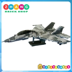 Đồ chơi xếp hình máy bay Tiêm kích sukhoi Su 35 super Flanker tàng hình gồm 1189 mảnh ghép và 6 Minifigures Mingdi 9001