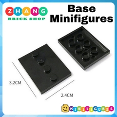 Đế base trưng bày đồ chơi xếp hình minifigures 2 x 4 màu đen